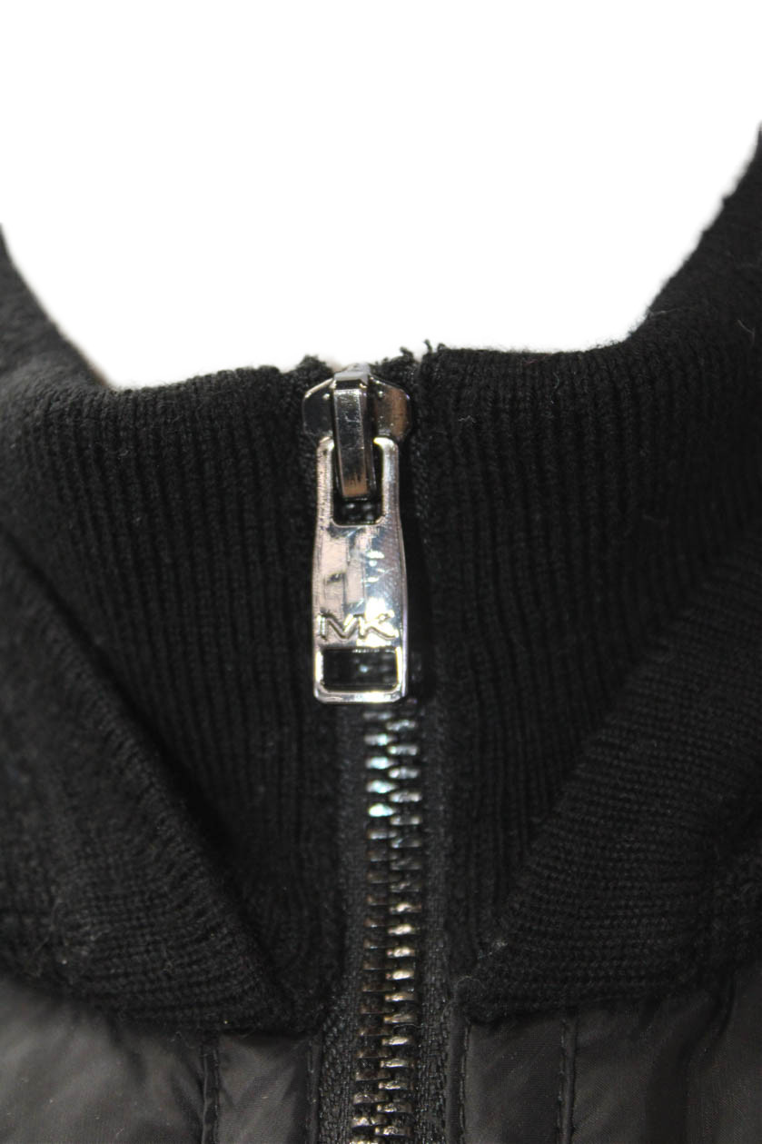 Michael Kors Women's Sleeveless Full Zip Pocket Quilted Vest Black Size S thumbnail 4