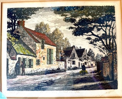 Maurice Jacques Signed Etching Barbizon La Maison De Millet En 1880,  13''