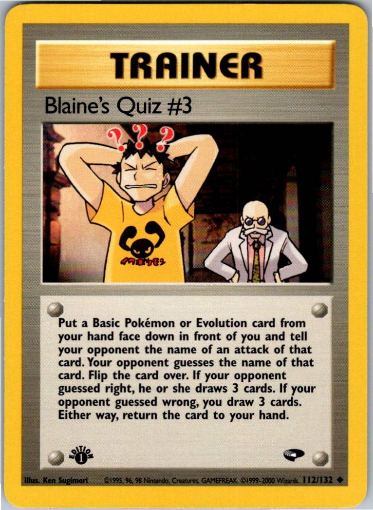 Blaine's Quiz #3 Uncommon Gym Challenge 112/132 NM 1st Edition