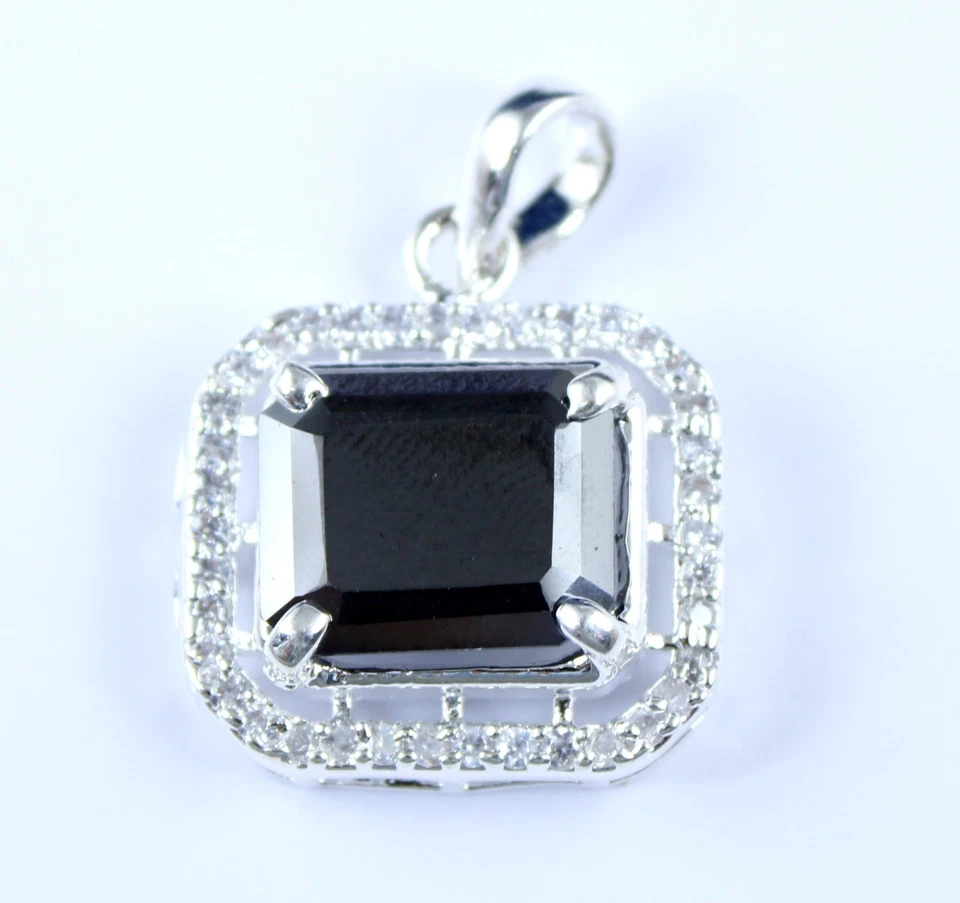 10.94 Karat Schwarz Diamant Solitaire Smaragdschliff Zertifiziert Neueste Design - Bild 3 von 4
