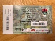 Cork City v AEK Larnaca Europa League Football Ticket - 13 July 2017