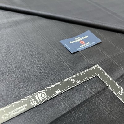 Zegna TRAVELLER Suiting Fabric 2.30m - Superfine Wool - Midnight Navy Check