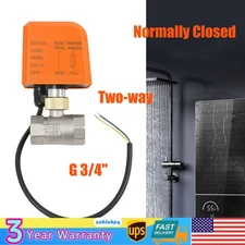 3/4'' Motorized Ball Valve, Normally Closed, Two-Way, 2-Wire Actuator, Stainless