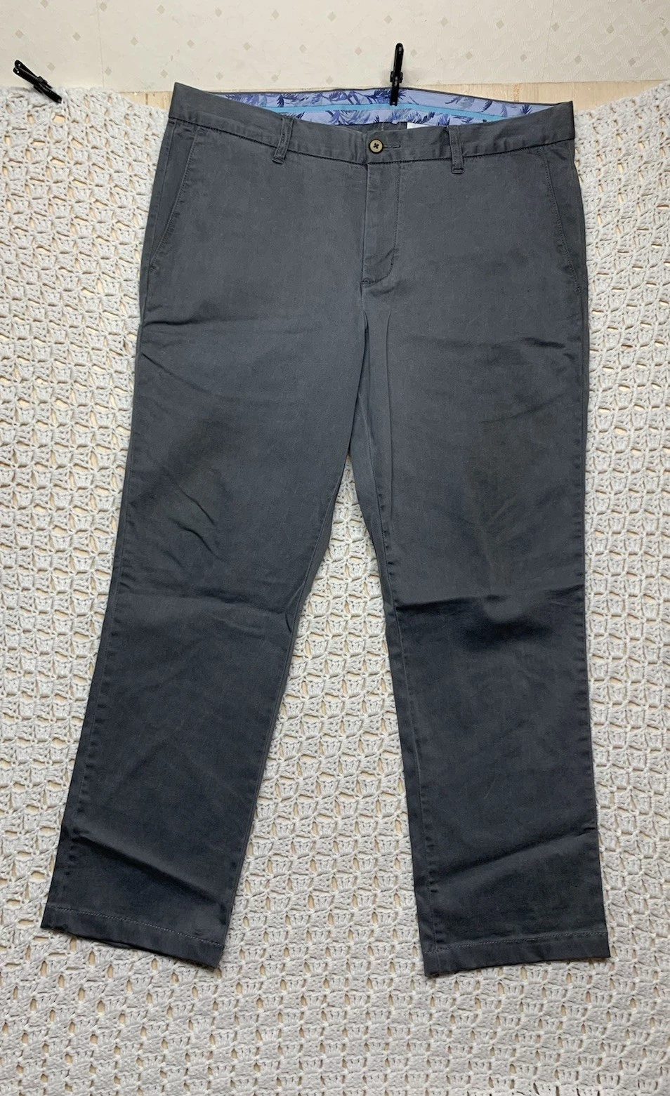 Tommy Bahama Dress Pants Mens 36x34 Aprx 38x29 Gray Performance Straight Leg