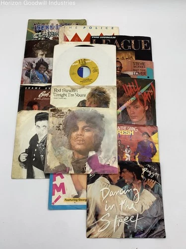 Assorted 45 RPM Vinyl Records Lot of 18 Various Artists incl Prince & More (F/P)