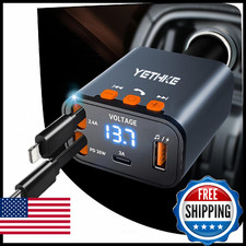 Bluetooth Car Adapter with Retractable Charger, Bluetooth 5.4 FM Transmitter 4-i