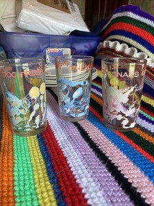 Lot Of 3, VTG 1974 Warner Bros Looney Tunes,Welch's Jelly Jar Glasses