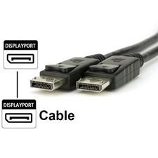 Displayport to Display Port Cable DP Male to Male Cord 4K HD w/ Latches 10ft