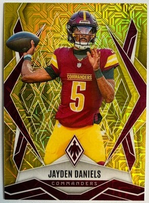 Jayden Daniels 2025 Panini Phoenix Football Yellow Mojo #8 Commanders /35