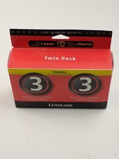 Lexmark 3  3 Black Print Cartridges Ink Combo Pack - New