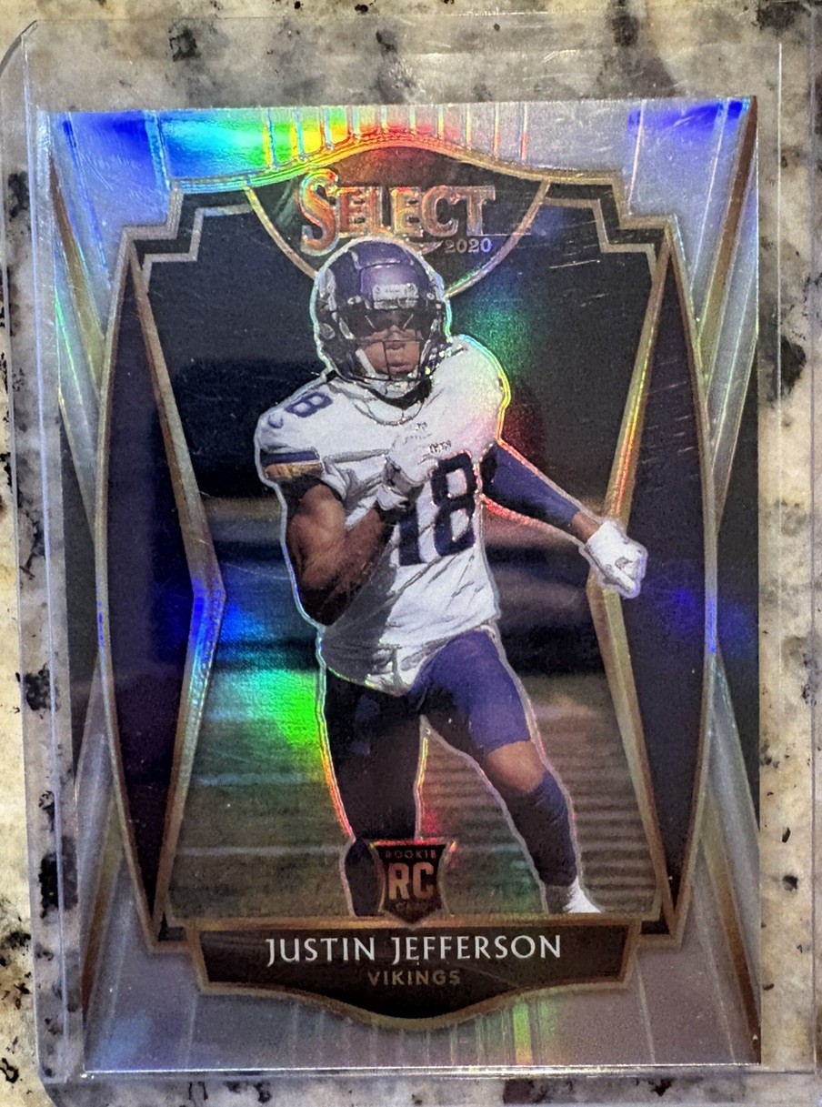 2020 Panini Select - Premier Level Justin Jefferson #161 Silver Prizm (RC)