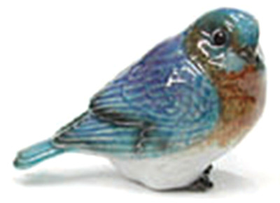   New NORTHERN ROSE Porcelain Figurine EASTERN BLUEBIRD Little Critterz Bird Art