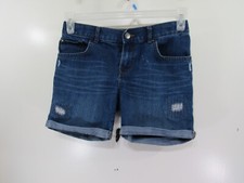 1989 Place Jean Shorts Size 14 Girls Blue Denim Distressed Button Zipper Pockets