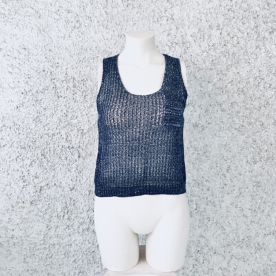 LUREX BLUE WAISTCOAT TOP WOMEN FASHION BRIGHT SPARKLES