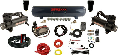 airmaxxx 480 Black Compressor Tank 3/8 200 psi Complete Air Ride Management Kit