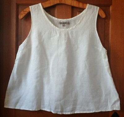 FLAX  Designs   Linen  Blossom  Tank    XL   1G     NWOT  CREAM  Textured