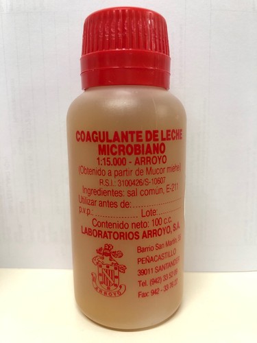 Cuajo Coagulante De Leche Microbiano Arroyo 100ml. 1:15.000. Quesos, Cuajada...