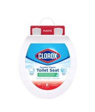 Antimicrobial Round Plastic Toilet Seat With Easy-off Hinges, White, 2.5 lbs