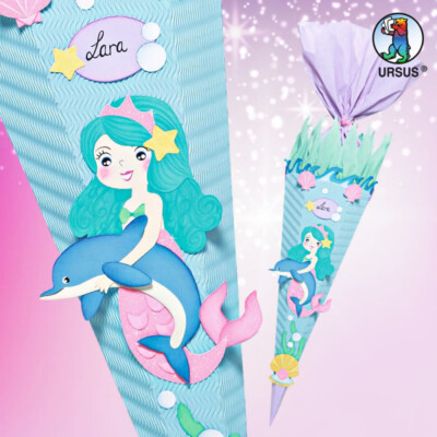 Set Bricolage Cono Scuola Ursus - Motivo Unicorno, Facile Da Montare, 41 Cm