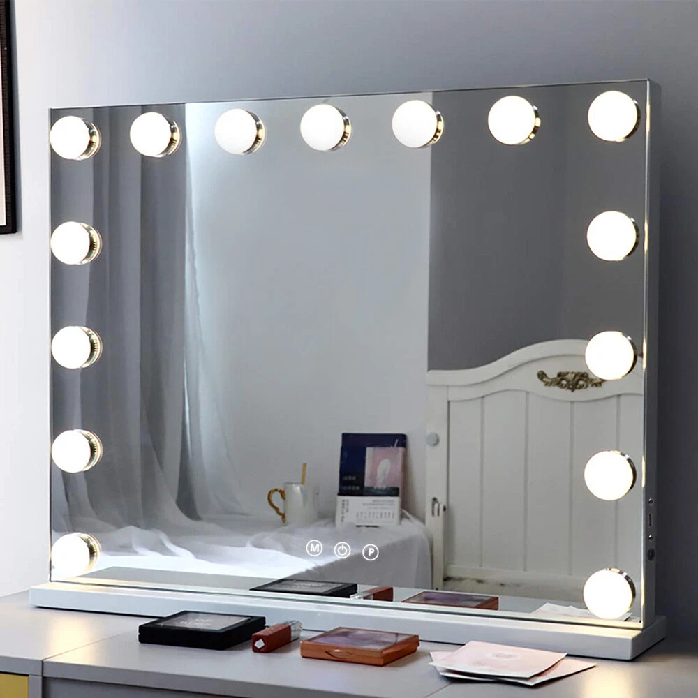 Hollywood standing on sale mirror with lights