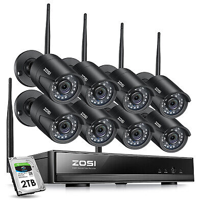 ZOSI 2MP Wireless Security Camera System System 8CH 1080P DVR Recorder