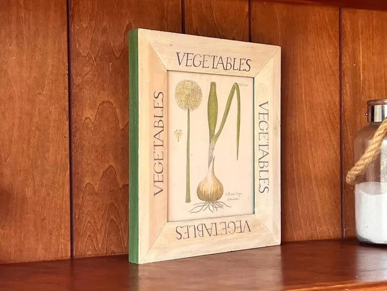 Vtg Botanical Lithograph Hand-Tinted Signed Art Print Farmhouse Cottage Decor - Image 2 of 4