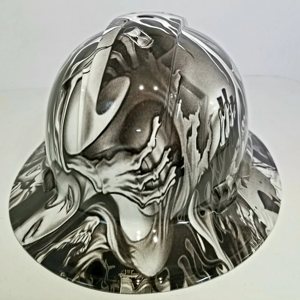 Sombrero duro ala completa personalizado hidro sumergido, NUEVO blanco y negro ACE OF SKULLS  Foto 3 de 4