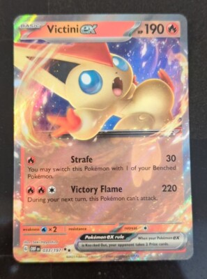 🔥Pokemon SV Obsidian Flames Victini ex Ultra Rare card 33 Full