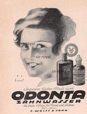 Odonta Toothwash Mouthwash - 1928 - Historical Advertising - Advertising ~10x14cm
