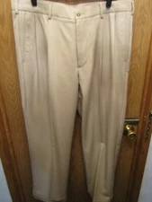 MENS PRO TOUR COOL PLAY PLEATED CUFFED BEIGE GOLF PANTS SIZE 36X30