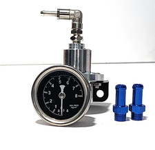 Adjustable Silver Fuel Pressure Regulator Gauge Black Sard For Honda Civic Ek Eg