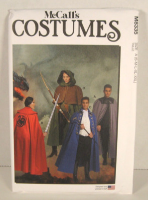 McCall's 8335 Easy Floor-Length Costume Capes Pattern Misses & Men's S-XXL 34-52