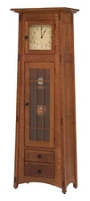 Amish Mission McCoy Floor Standing Clock Solid Wood Grandfather Curio Style