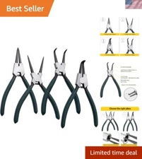 Precision 4pcs Circlip Pliers Kit, 7-Inch Internal/External Snap Ring Set