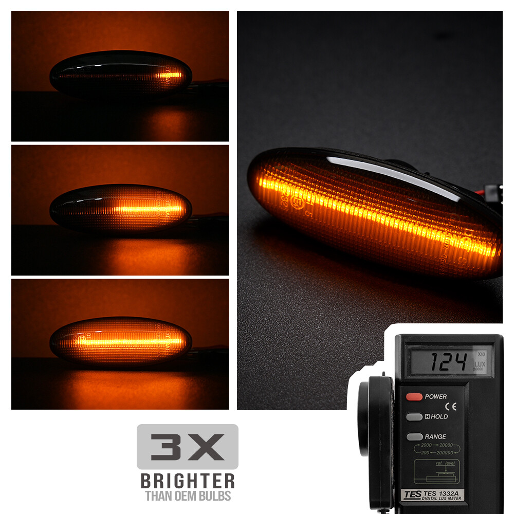Smoke Lens Sequential LED Fender Side Marker Light for Mazda