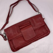 Borse in Pelle Italy Genuine Very Soft Leather Red Crossbody Shoulder Bag