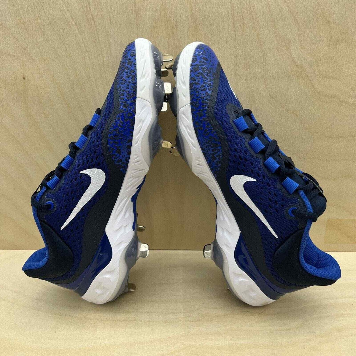 Nike Alpha Huarache Elite 4 Blue White Baseball Metal Cleats 