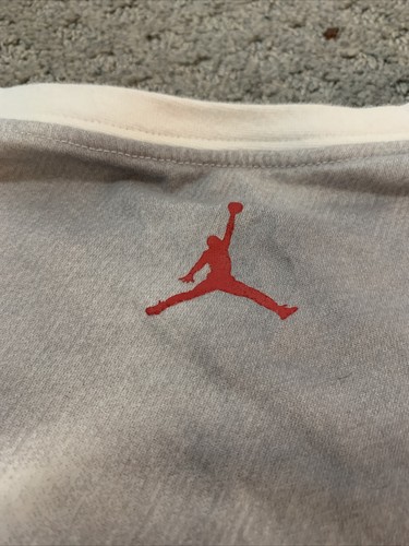 Men’s Air Jordan Big MJ Dunk Logo Graphic T Shirt MD Medium Gray White Bulls - Picture 5 of 5