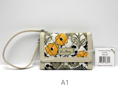 Vera Bradley Anniversary Wristlet GO WILD Leather NWT Exact Item A1
