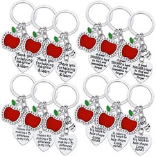 12PCs Teacher Keychains In Bulk Teacher Appreciation Gifts Thank You Gift App...