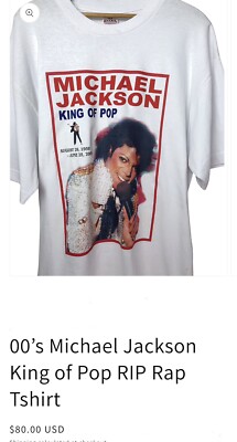 00's Michael Jackson King of Pop RIP T-shirt Men's Size XL | eBay