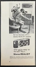 1957 Stereo Realist Camera Scuba Diver Milwaukee Wisconsin B&W Vintage Print Ad