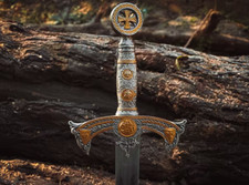 THE KNIGHTS TEMPLAR  Crusader Sword Custom Handmade Carbon Steel Battle Ready