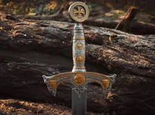 THE KNIGHTS TEMPLAR | Crusader Sword Custom Handmade Carbon Steel Battle Ready