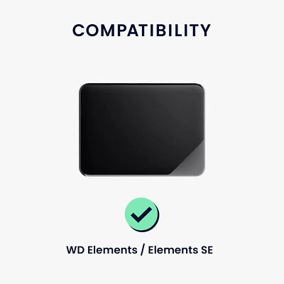 Kwmobile Custodia In Silicone Per Seagate Backup Plus Slim, Cover SSD Portatile Nera, Antiurto E Antigraffio, Da Viaggio