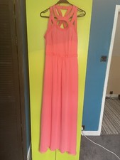 lovely long coral warehouse dress size 10