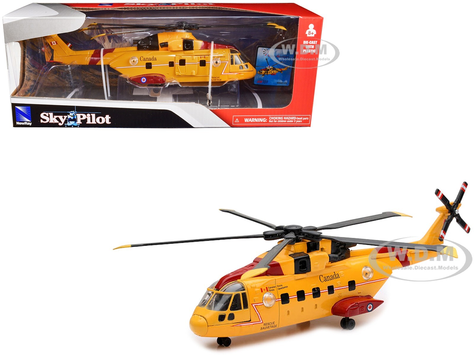 ВЕРТОЛЕТ AGUSTAWESTLAND AW101 EH101 ЖЕЛТЫЙ КАНАДСКИХ ВВС 1/72 NEW RAY 25513