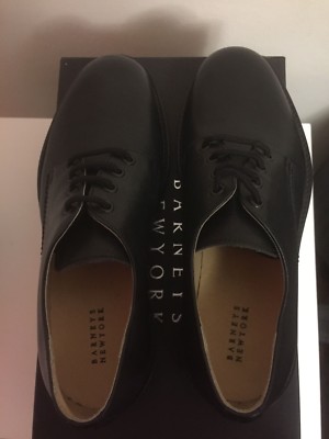 Barneys New York NY Leather Black Mens Shoes Sz 7.5 Made in  display picture 1