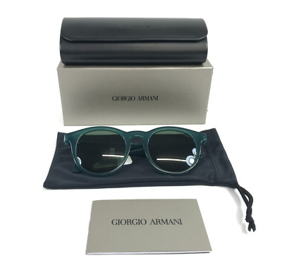 Giorgio Armani Sunglasses AR8192 6044/31 Opal Green Round Frames w/ Green Lenses