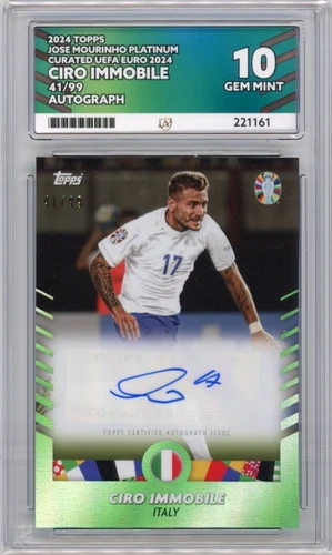 Ciro Immobile 41/99 Auto - Topps Jose Mourinho Platinum Curated Euro 2024 ACE 10